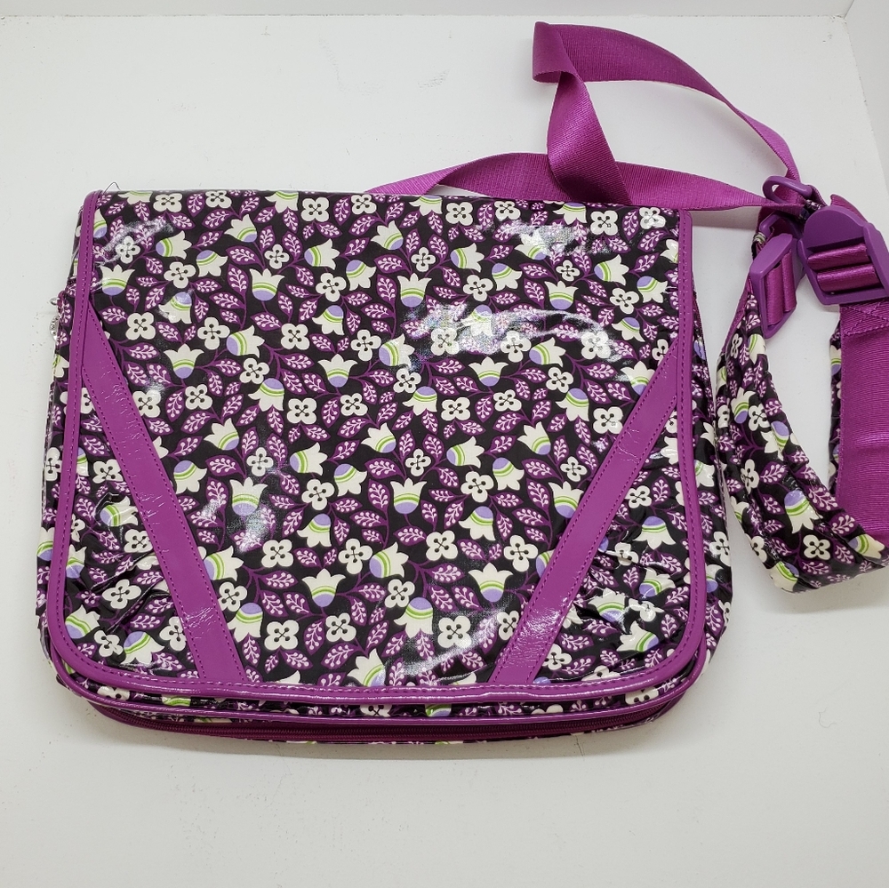 Vera bradley frill plum petals messenger bag